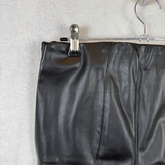Revamped Faux Leather Leggings Exposed Side Zipper Front Seams Black Size XS - Picture 5 of 11
